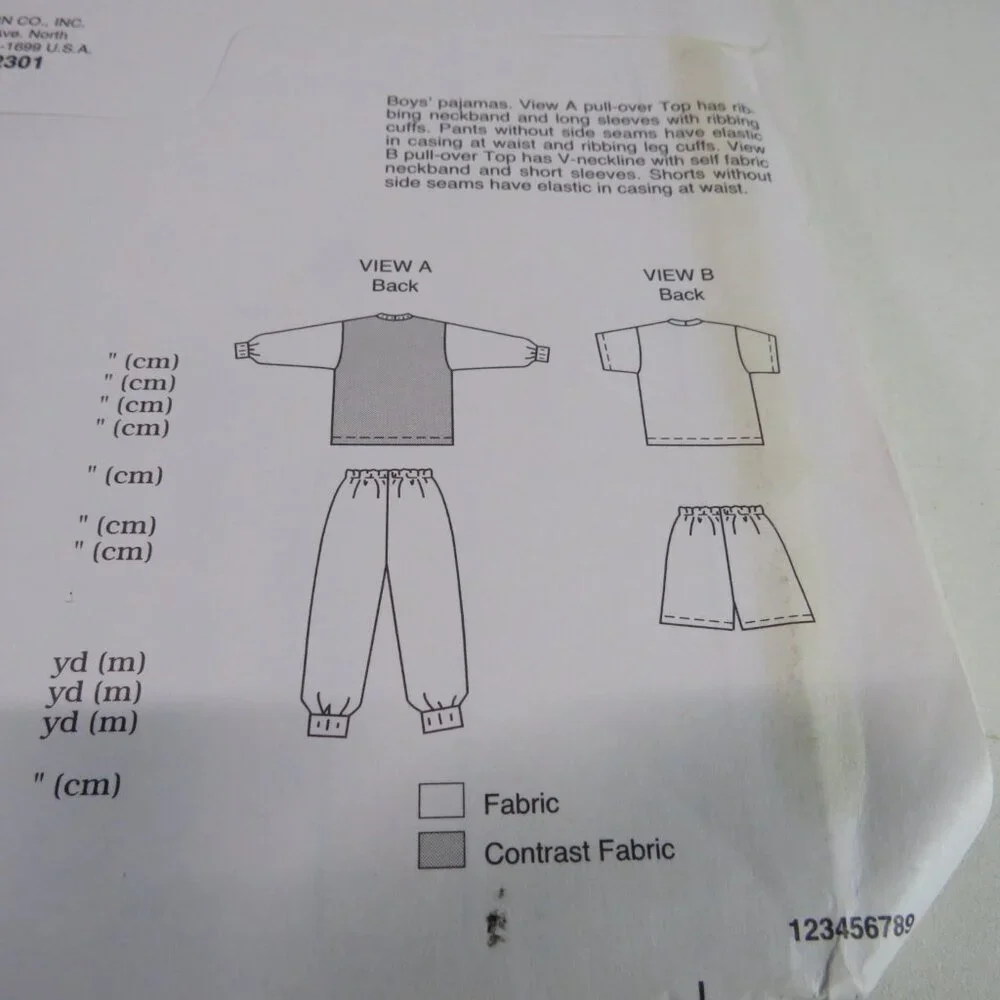 Kwik Sew 2301 sewing pattern pajamas, top, shorts, pants UNCUT size 4-7 kid